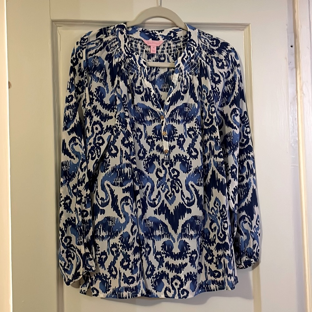 Lilly Pulitzer Elsa 100% silk top.